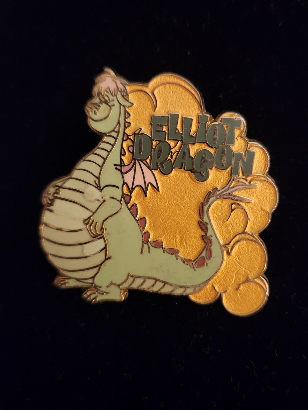 Disney Elliott Dragon Pin Pete’s Dragon Gold Tone Vintage Style Trading Pin